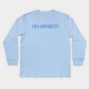 No Regrets - Blue Neon Lighting Kids Long Sleeve T-Shirt